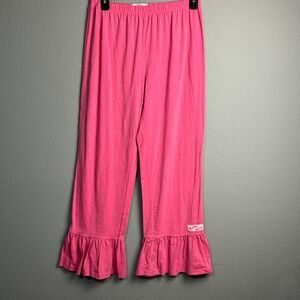 Ruffle Girl XL Pink Ruffle Flare Bottom Lounge‎ Pants Casual Comfy Barbie Fun
